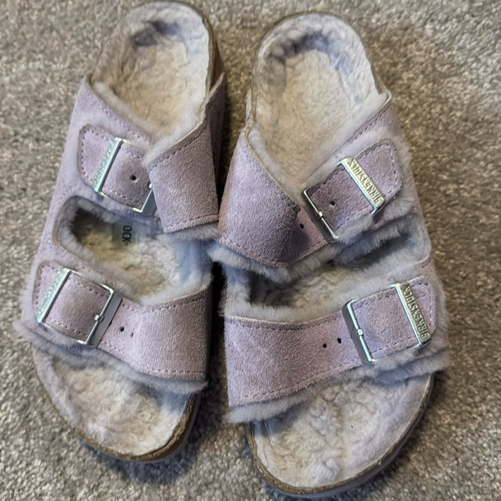 Birkenstock Arizona Shearling Sandals - Size 35